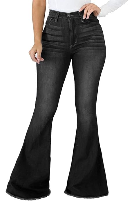 High Waisted Flared Jean Pants 