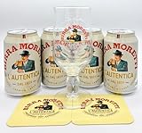 【ギフト／プレゼントにも最適】モレッティ・ビール缶 ３３０ｍｌ×４本、ＮＥＷ専用グラス１個セット