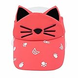 BESTLEE 子供用ハット つば広 キャップ 耳付き ベビー サンバイザー 日焼け止め ライトレッド