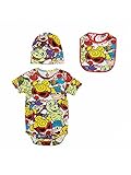 (マイファーストヒステリック) MY FIRST HYSTERIC オーガニックコットン BABY BOO!総柄半袖ロンパース＋キャップ＋スタイセット 70cm ホワイト