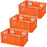 アイリスオーヤマ 職人の車載ラック 専用 バスケットコンテナ 3個セット BSC-34L オレンジ