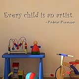 Pop Decors WL-0095-Va Inspirational Quote Wall Decal, Every Child is An Artist [並行輸入品]