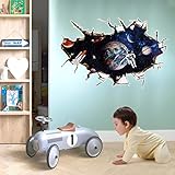 3d壁ステッカー、matoen Outer Space Planet For Kids Galaxy宇宙飛行士壁画デカールホームリムーバブル装飾壁ステッカー