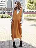 Angeliebe エンジェリーベ マタニティ ワンピース 授乳しやすい ポンチ ロング ジャンパードレス 妊婦服 産前 産後 S～M キャメル 22207 22207401