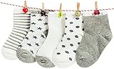 （ Angel Kids ） シンプル カラー 靴下 ジュニア 5足 セット キッズ クルー丈 カラフル スクール (12-15㎝★グレー)