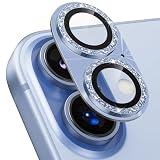Podick カメラフィルム iPhone 17 用 カメラカバー キラキラ 9H強化ガラス 全面保護 アイフォン 17 用 カメラ保護 ピカピカ キズ防止 耐衝撃 高透過率 黒縁取り 露出オーバー防止 いphone17 レンズカバー プロテクター ミストブルー