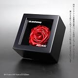 ルビーレッドのバラ（プリザーブドフラワー）ミニメッセージ黒BOX【オリジナルメッセージを刻印】全国へスピーディにお届け