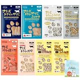 ママクック 猫 フリーズドライ おやつ 無添加 国産 人気売れ筋８種 (ムネ肉スナギモミックス 18g, シラウオ 10g, ワカサギ 10g, ササミふりかけ 25g, ムネ肉レバーミックス 18g, ササミ 30g, ホタテ11g, ニジマス15g) + 動物のためのβグルカン１袋