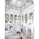 The Henry Ford壁Peel壁アート印刷entitled議会のライブラリ中央階段Hall District of Columbiaヴィンテージ写真 27" x 36" ah0200-0164