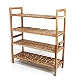 シューズラック 木製 4段 幅70cm ナチュラル ウッドラック 多目的 収納ラック