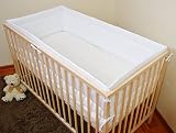 NURSERY BUMPER 360cm LONG ALL ROUND BUMPER TO FIT BABY COT (WHITE) by COKAY LTD