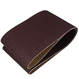 uxcell サンディングベルト サンドペーパー 2個入り ダークブラウン 砥粒 1520x200mm 36グリット