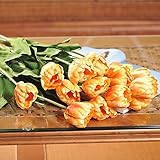 ノーブランド品　造花　3本　三本セット　鬱金香　チューリップ　観葉植物　人工観葉植物　インテリア　装飾　飾り付け　フラワー　飾り　雑貨　室内 装飾　イエロー　Generic Artificial Si