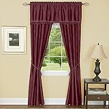 Achim Home Furnishings Harrison Blackout Window Curtain in a Bag Full Blackout Window Solution, Burg