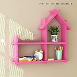 ALUP- 創造的な部屋のタイプ木製の壁の棚/フローティングシェルフ/植物のスタンド、壁掛けのテレビの背景居間の装飾の棚の壁の棚 ( 色 : ピンク ぴんく )