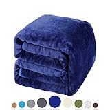 (Travel (130cm -by-150cm), Dark Blue) - Balichun Luxury 330 GSM Fleece Blanket Super Soft Warm Fuzzy