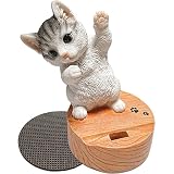 TATOTTE スマホスタンド かわいい ねこ リアル 動物 癒し インテリア プレゼント 贈り物に 保護パッド付き (サバ白)