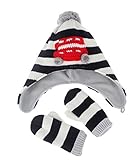(コ-ランド) Co-land ベビー帽子 ミトン 新生児ハット ニット帽子 てぶくろ 手袋 子供用キャップ キッズ ボーダー 赤ちゃん 女の子 男の子 グローブ あったか 防寒対策 車 52