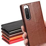 Xperia 10 IV ケース 手帳型 【 マグネット無し 】 耐衝撃 カードケース ソニー xperia 10 mark4 ケース カバー XPERIA10IV ケース xperia10マーク4 ケース xperia104ケース xperia 10 4 au SOG07 docomo SO-52C SoftBank 楽天モバイル SIMフリー 全対応 ケース 手帳 ソニー SO52C SO 52C 手帳型ケース エクスペリア10 IV エクスぺリア10IV Xperia エクスペリア10 IV スマホケース Xperia 10IV ケース 携帯カバー xperia10IV ケース 手帳型 適用 CASE 【iCoverCase】 マグネットなし スタンド機能 光沢加工 牛革 レザー 財布型 カード入れ ライトブラウン