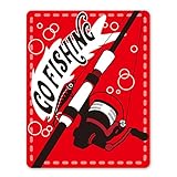 釣り スピニングリールと竿【GO FISHING】車マグネットステッカー アウトドアステッカー 釣りステッカー