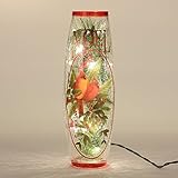 Glitzhome 11.81H LED Cardinal Glass Bottle Light Noel [並行輸入品]
