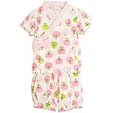 パジャマ ベビー 赤ちゃん 女の子 甚平タイプ 腹巻付き 半袖 パジャマ 寝巻き ピンク-(PK) 90cm