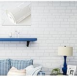 Auralum 壁紙 白 レンガ柄 リフォーム 賃貸 おしゃれ 初心者 北欧 diy 店舗 ホワイト (タイプ2)