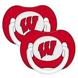 Wisconsin Badgers Red Infant Pacifier Set (2) - 2015 NCAA Baby Pacifiers by Baby Fanatic [並行輸入品]