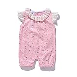 かわいいベビー女の子ロンパース服レース襟&袖口ロンパース カラー: ピンク