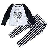 UBWH Baby Boys Long SleevedトラプリントTシャツ+ストライプパンツセット US サイズ: 3L カラー: ホワイト