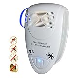 ixaer　repreller超音波式害虫駆除器　ネズミ撃退　先進技術で害虫退散　ゴキブリ、蚊、蛾、蝿、白蟻、ノミ、ネズミを除く360度シャットアウト　お子様とペットにも安心でき