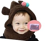 【Next house】 選べる5色 ベビー ＆ キッズ 用 かわいい　クマ 耳 フードウォーマー　ネックウォーマー 【Next house】 (ブラウン カラー)