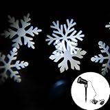 Mikphone® White Snowflake Projector Lights Sparkling Landscape Projector, Outdoor Decor Spotlights G