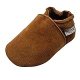 Mejaleベビー乳児幼児用靴滑り止めソフトSoledレザーモカシンpre-walker カラー: ブラウン