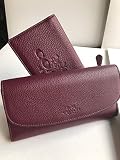 Coach 財布Burgundy Pebbled Leather Trifold Checkbook Wallet [並行輸入品]