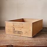 BREA 日本製 木製 ワインボックスアンティーク大 木箱 ストッカー (エルシャトー柄)