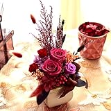 ほんのり香る100%プリザーブドフラワーアレンジ　[アロマピュア　ローズワイン]