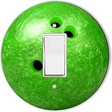 Rikki Knight RND-LSPROCK-160 Bowling Ball Round Single Rocker Light Switch Plate, Bright Green [並行輸入