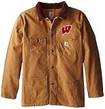 NCAA Wisconsin Badgers Boy 's Weathered Chore Coat 3L ブラウン