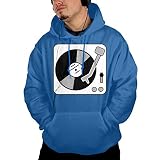 ポケット パーカー スウェットパーカー ターンテーブル 音楽 レコード Dj ルームウェア 長袖 トレーニング ストレッチ ブルー M