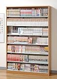 AUX コミックストッカー CMS1190 大容量の前後2段式棚 漫画1078冊収納 ディスプレイスタンド (ナチュラル)