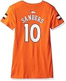 NFL Girls 7 – 16 Emmanuel Sanders Denver BroncosメインストライプVネックName & Number半袖Tシャツ、Large /（14）、オレンジ