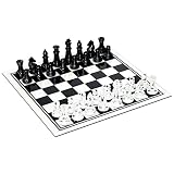 Black and Clear Glass Chess Set [並行輸入品]