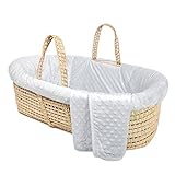 Tadpoles Minky Dot Moses Basket & Bedding Set Grey [並行輸入品]