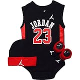NIKE(ナイキ)エア・ジョーダンブラックJORDAN23エアジョーダン(JUMPMAN)ノースリーブボディスーツ3点セット 0-6months（身長約60-70cm） [並行輸入品]