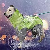 犬レインコート 犬用 ポンチョ ペットレインコートカッパ 雨合羽 防水 防雪 防塵 防風 小型犬 中型犬 大型犬 帽子付き 耐久性 通気 着脱簡単 快適 完全防水 多サイズ (26, グリーン)