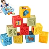 elfishjp 立方体 積み木 音が出る 幼児 知育 赤ちゃん おもちゃ 柔らかい ゴム積み木 想像力を育つ知育玩具　おままごと10pcs 出産お祝い お誕生プレゼント