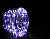 LED銅線ストリング電球インテリアライト33 ft 100 Micro PVCチューブライトwith 3 AA電池式の装飾パープル