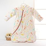 Cute Minorベビー寝袋 ベビー布団 スリーピングバッグ ベビー 天然素材 綿 コットン 寝冷え防止 寒さ対策 (M, イエロー)