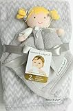 Blankets and Beyond 2 Pc. Grey and White Zigzag Gift Set with Doll Security Blanket by Blankets and 